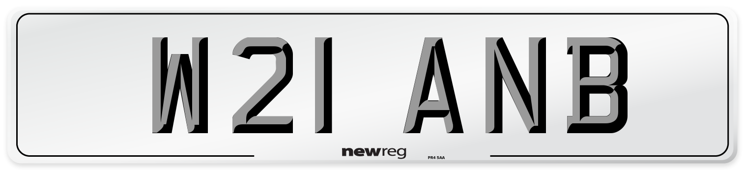 W21 ANB Number Plate from New Reg